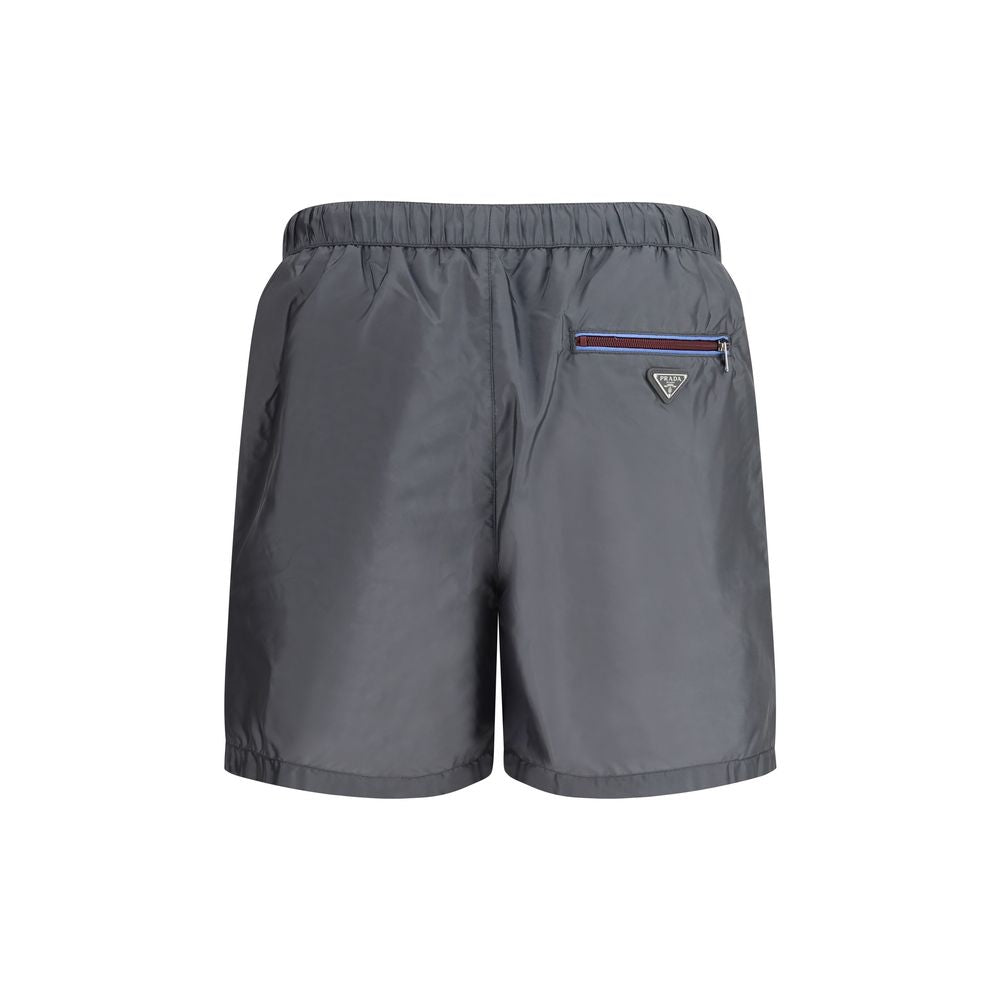 Gray Recycled Polyamide Short And Mini Shorts