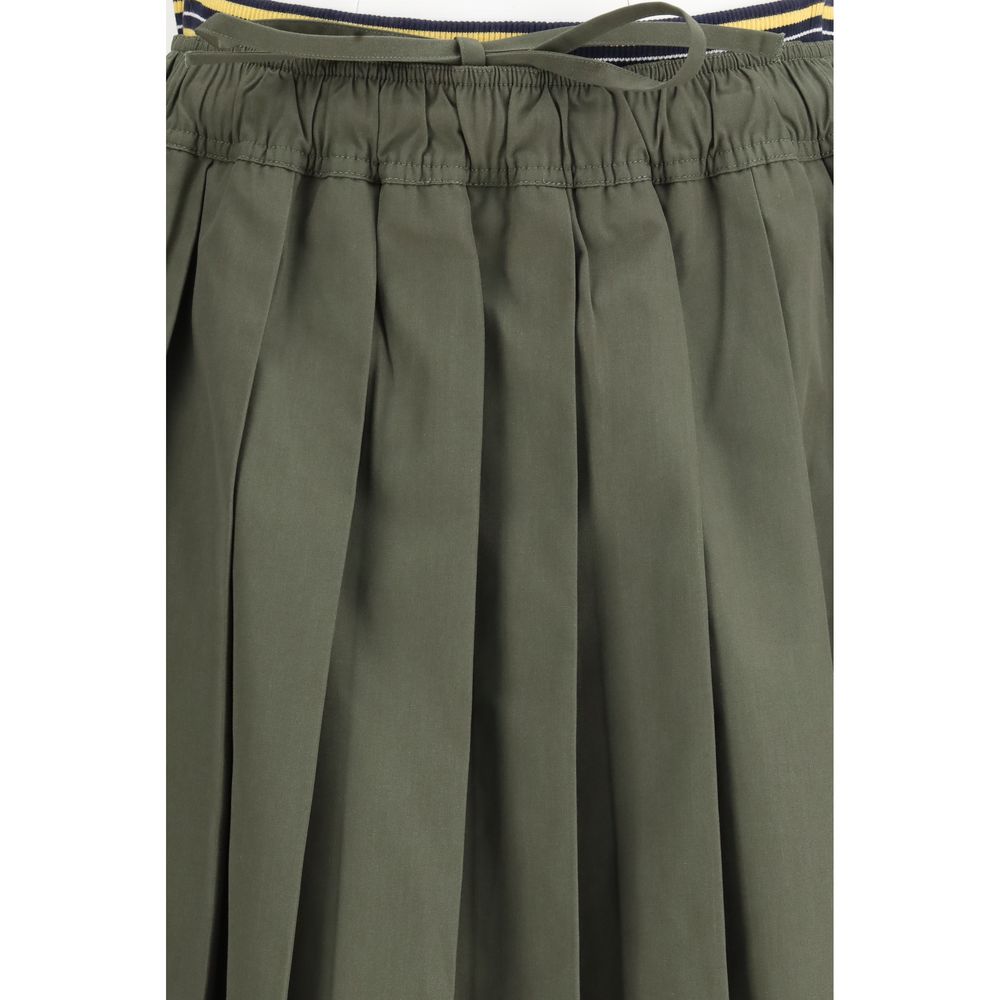 Bicolor Polyester Midi Skirt