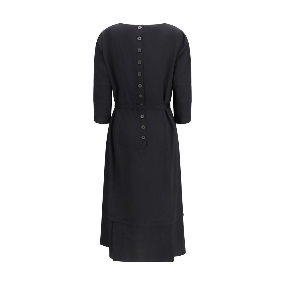 Black Wool Casual Dress