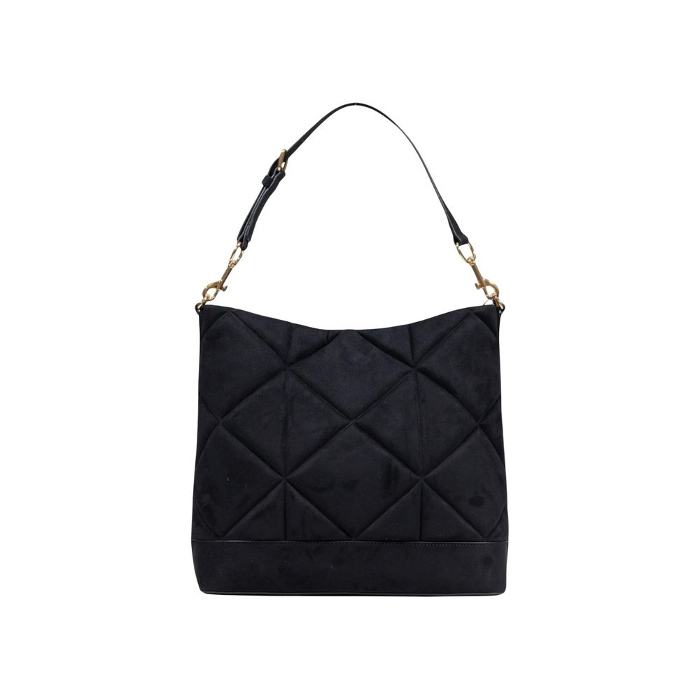 Black Suede Leather Handbag