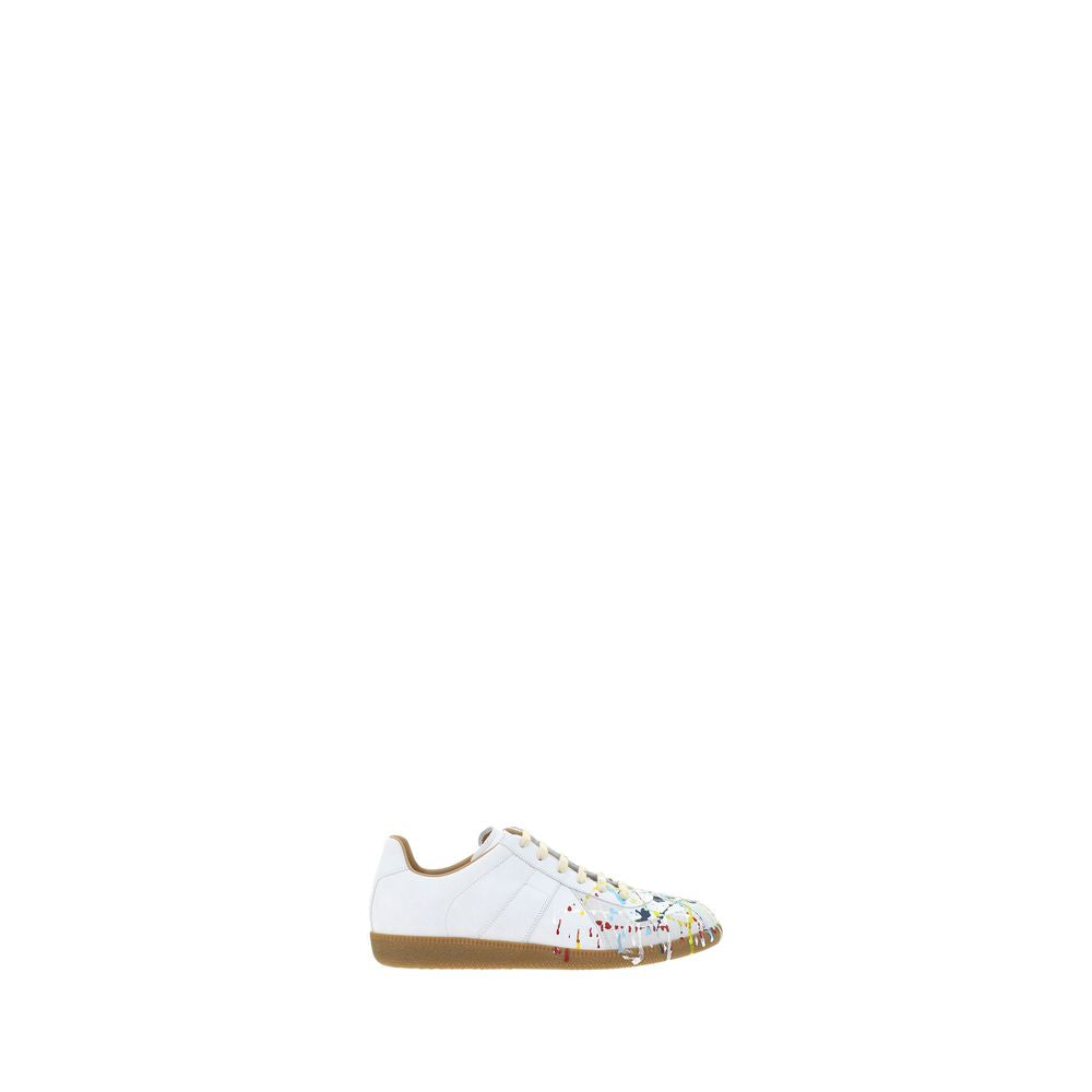 White Calf Leather Bos Taurus Low Top Sneakers