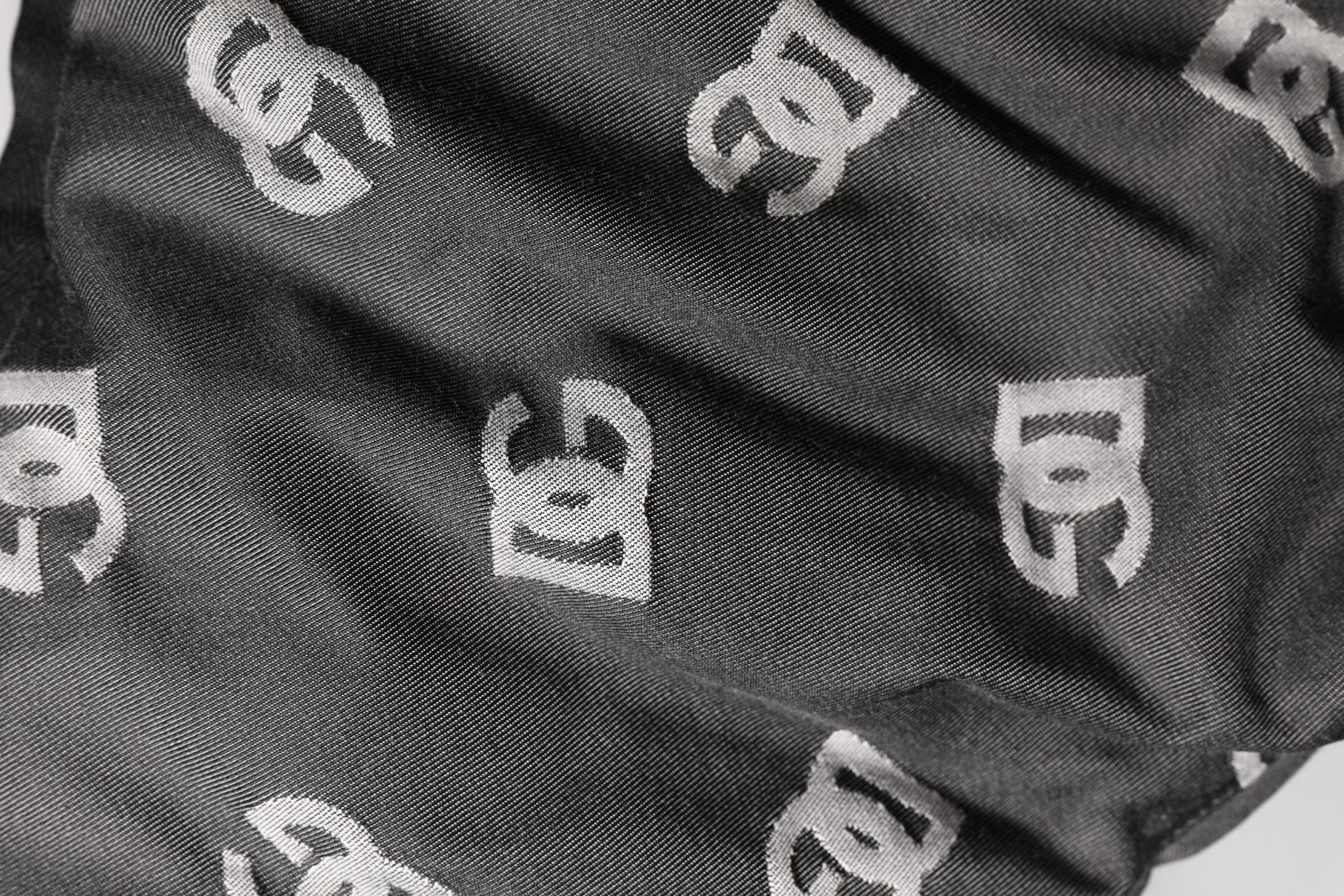 Black Logo Print Whole Head Wrap Capello Hat