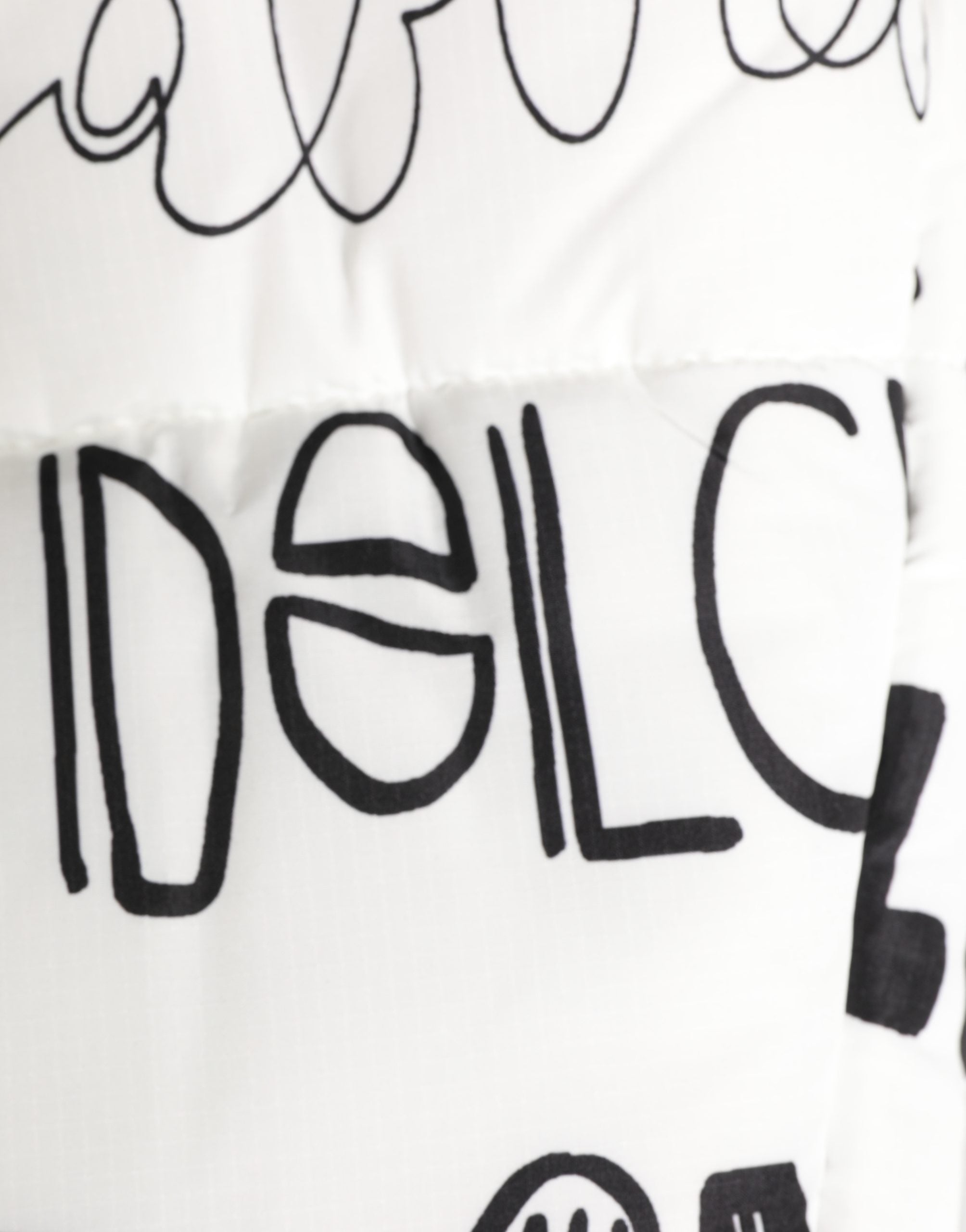 White Logo Print Whole Head Wrap Capello Hat