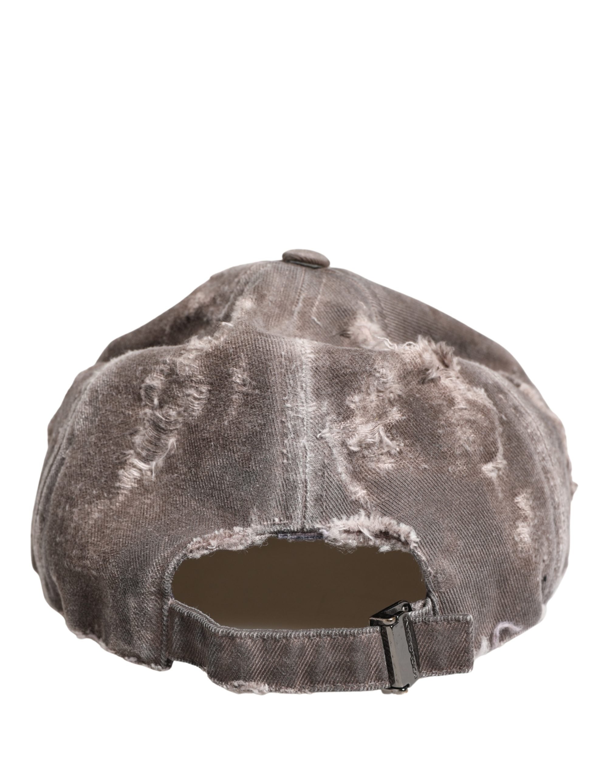 Men Brown Cotton Distressed Baseball Capello Hat
