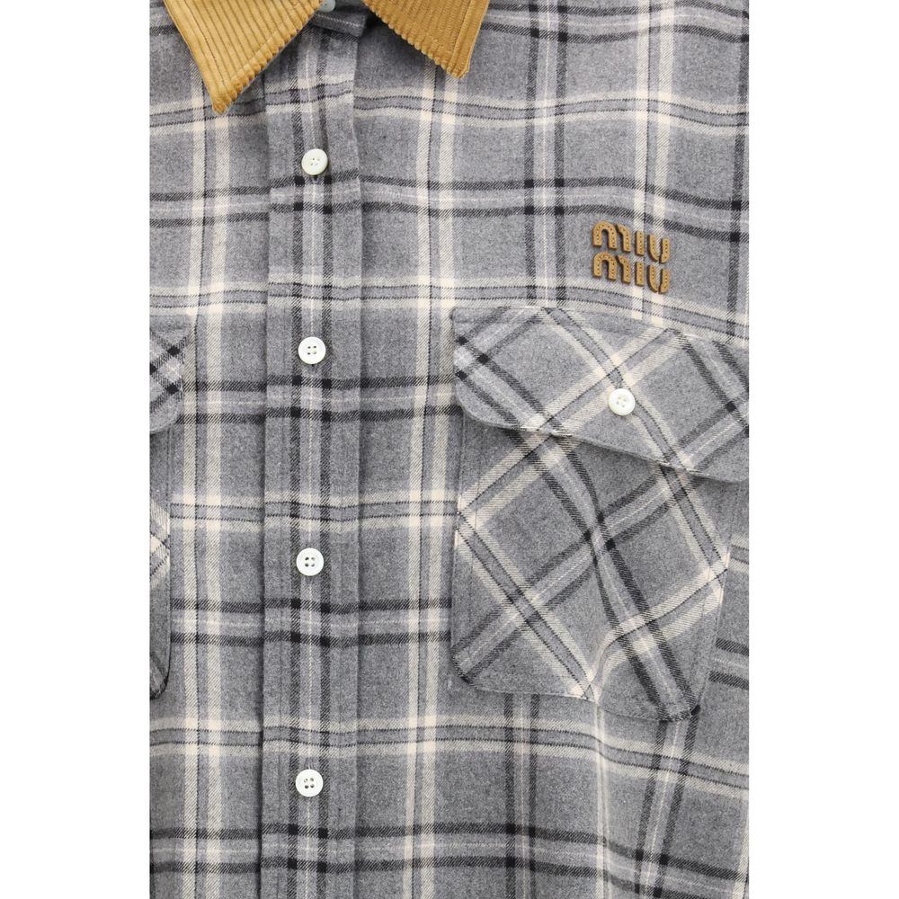 Gray Cotton Pattern Shirt