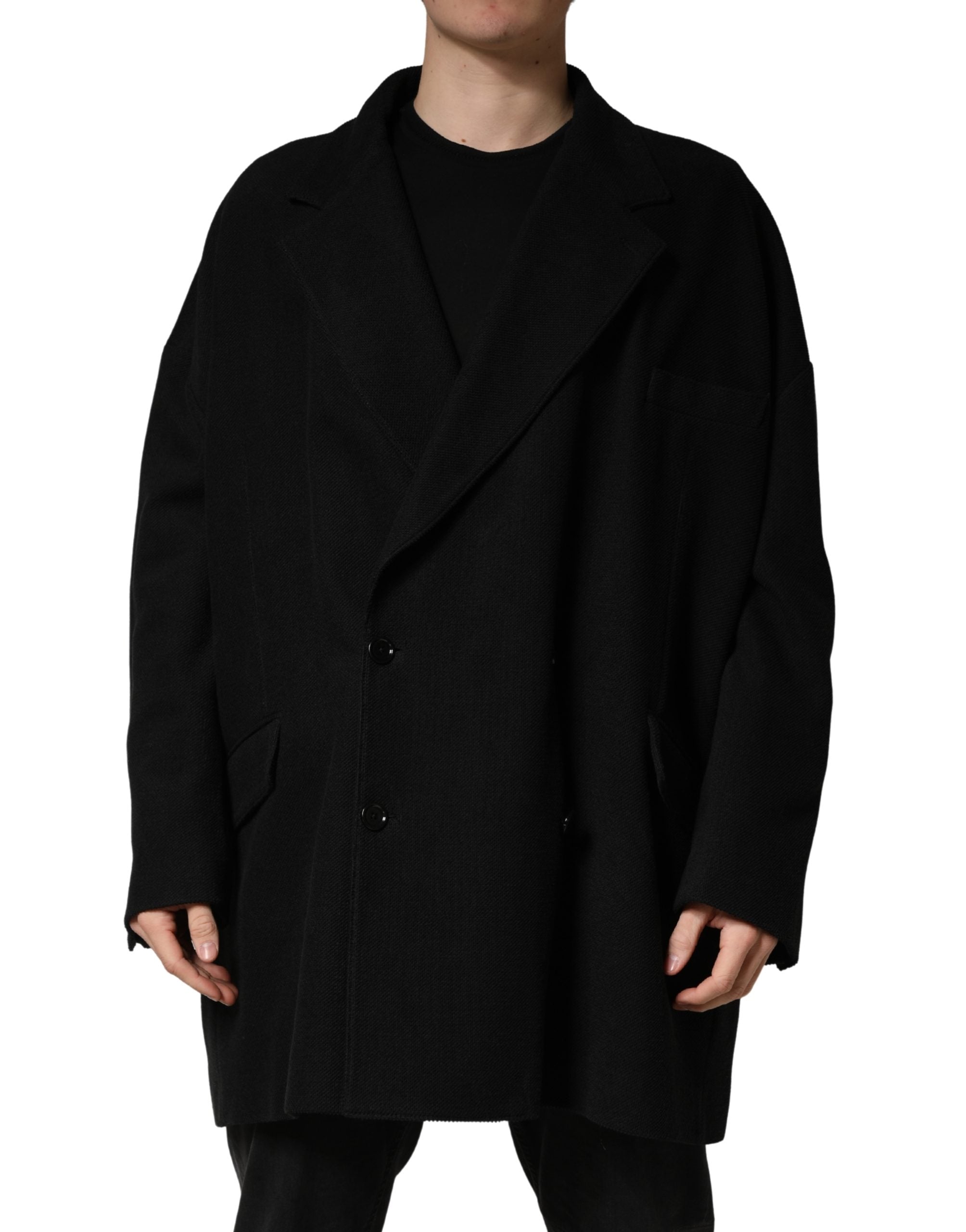 Black Double Breasted 2 Buttons Suit Jacket