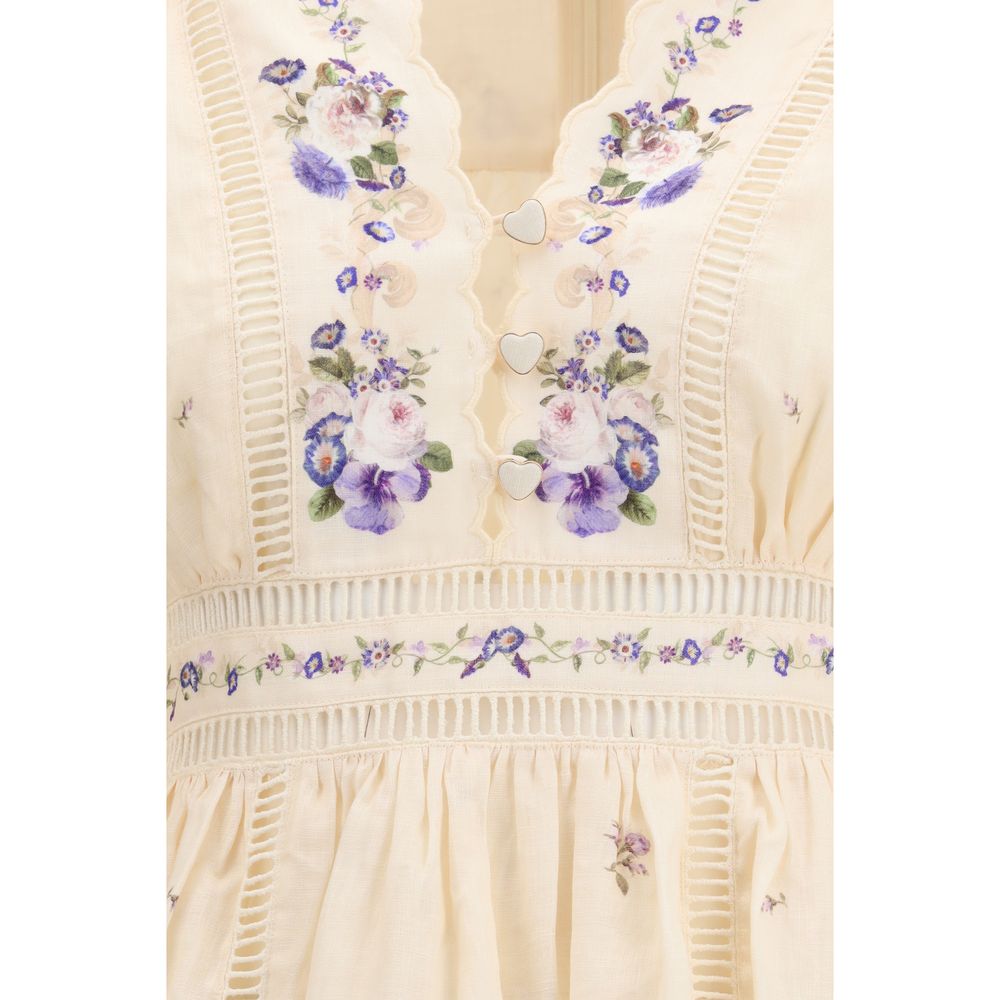 Beige Linen Casual Dress