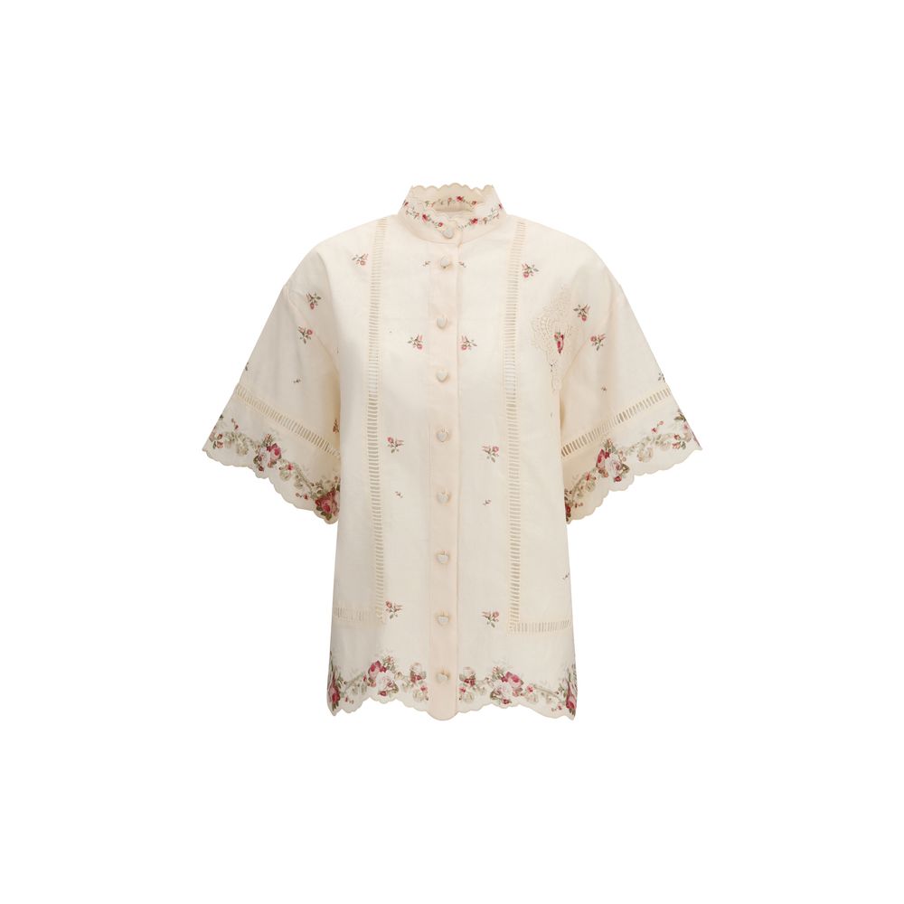 Beige Linen Pattern Shirt
