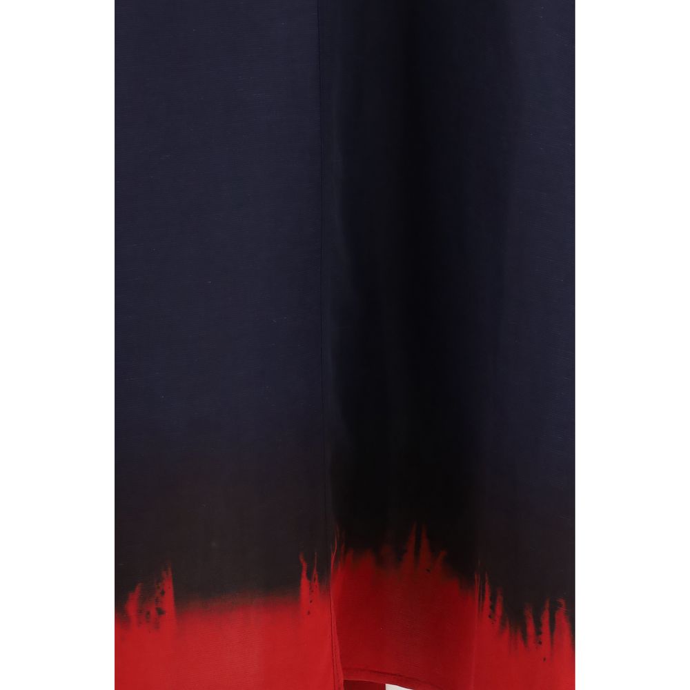 Blue Viscose Casual Dress