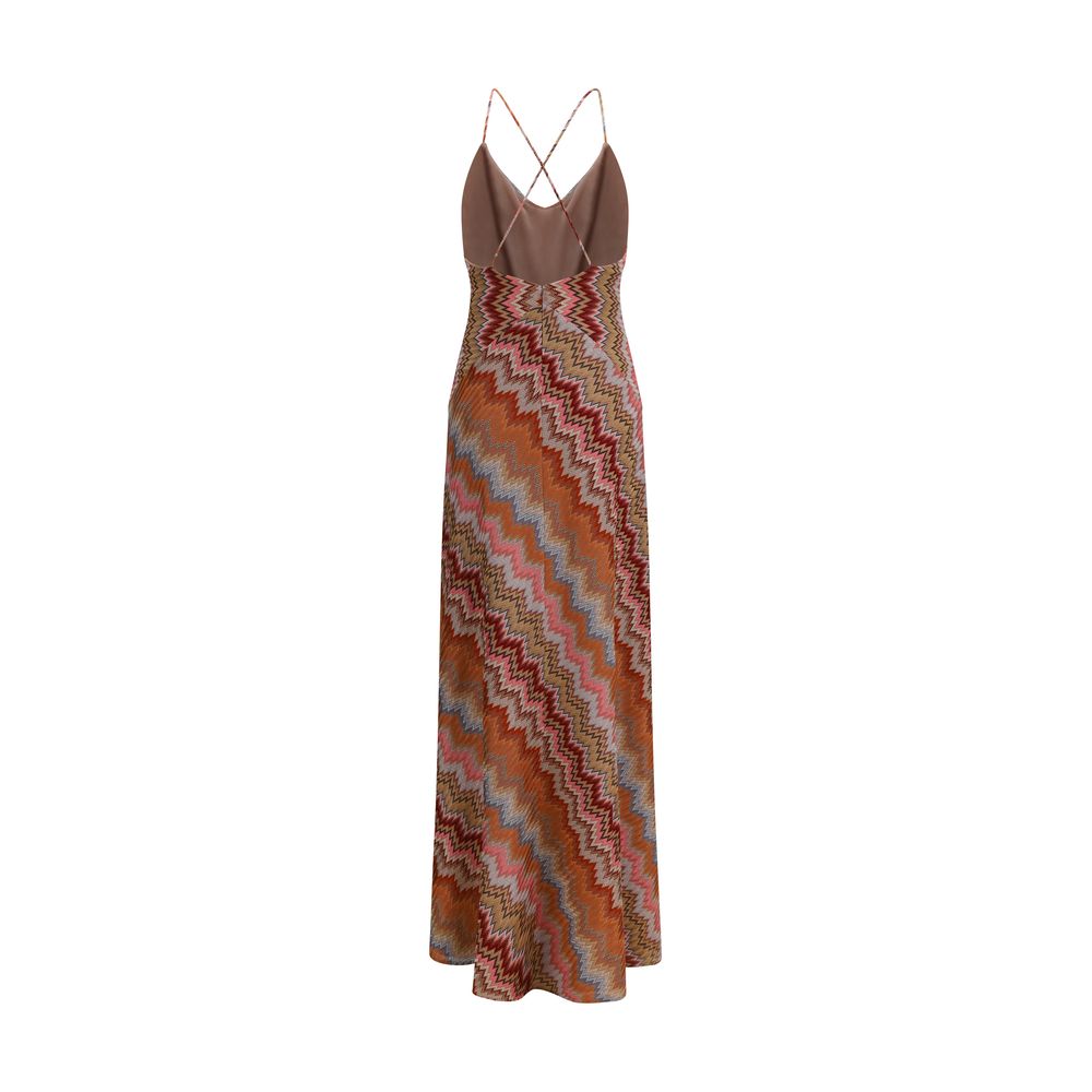Multicolor Viscose Long Dress