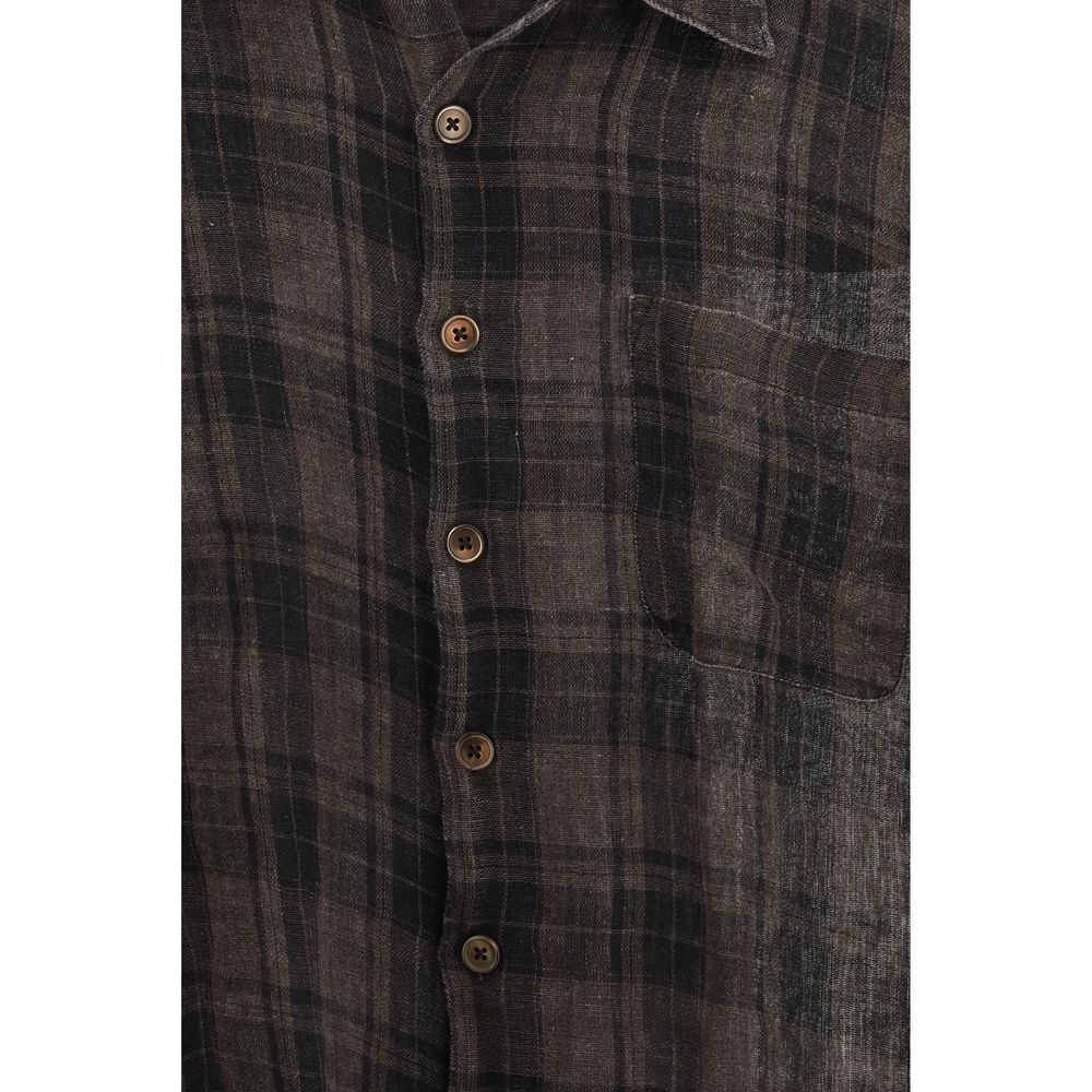 Brown Linen Pattern Shirt