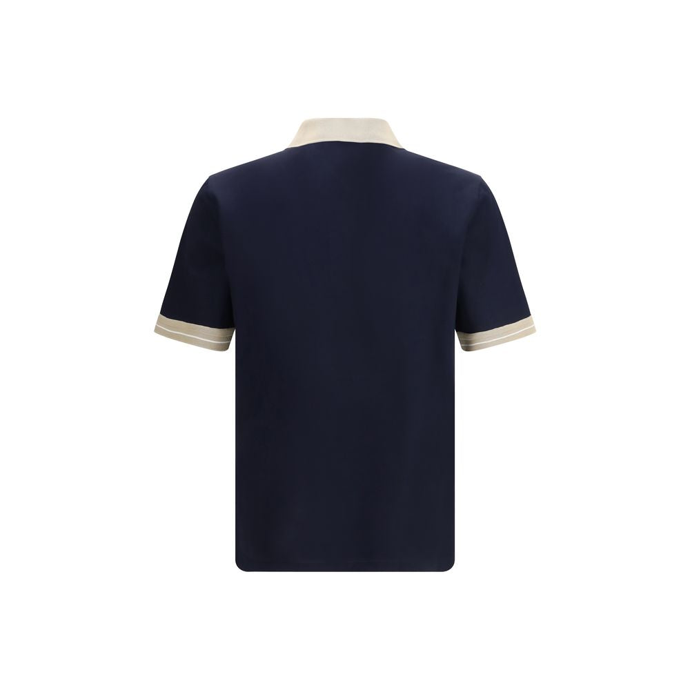 Blue Cotton Polo Shirt