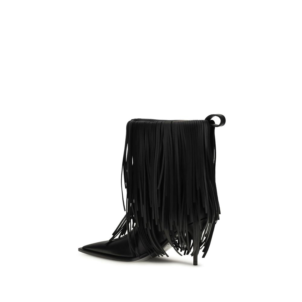 Black Calf Leather Bos Taurus Ankle Boots