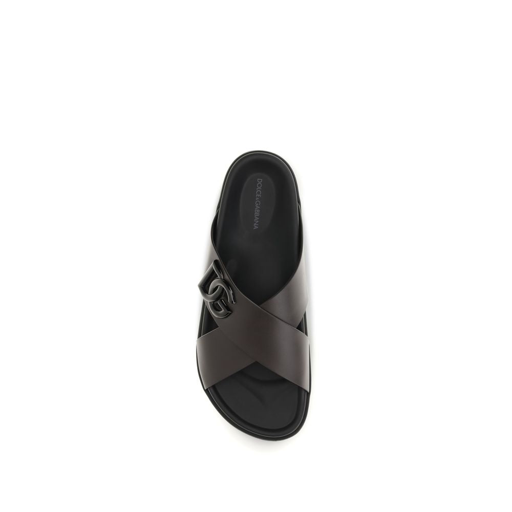 Brown Calf Leather Bos Taurus Strap-On Sandals
