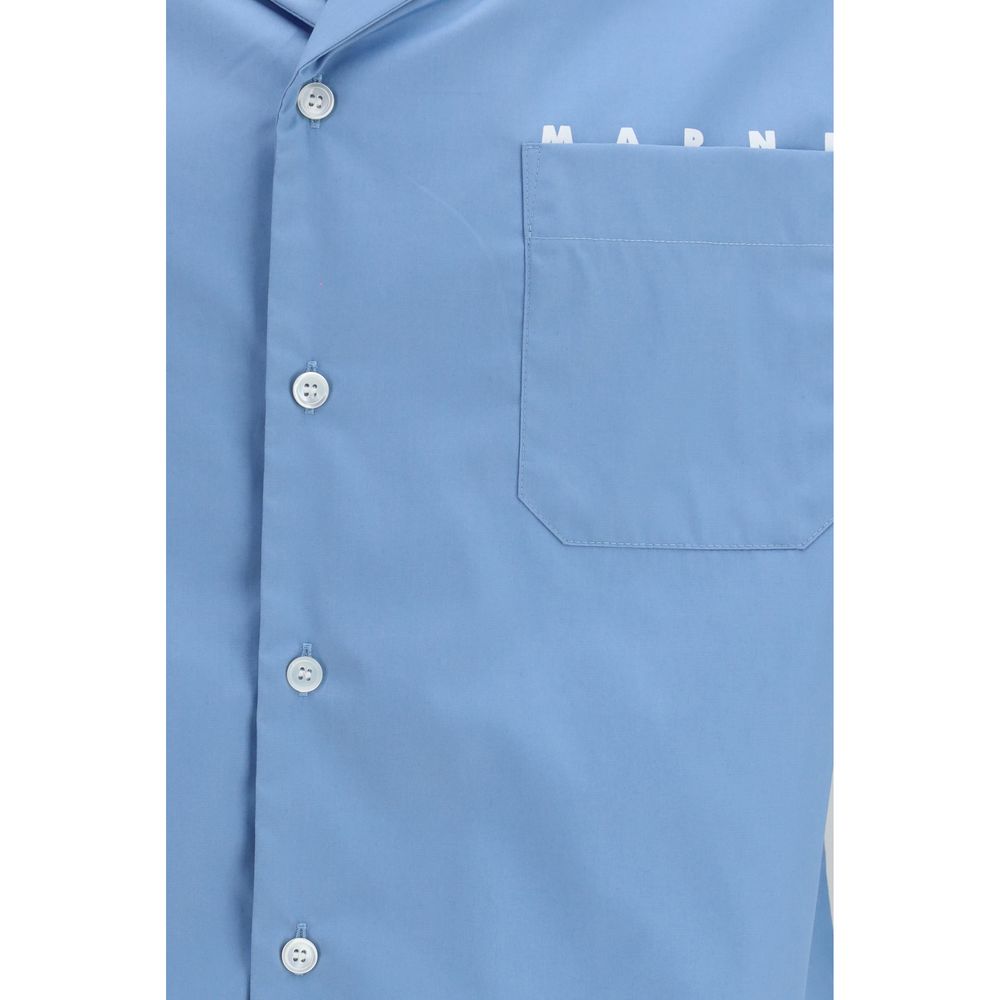 Blue Cotton Shortsleeve Shirt
