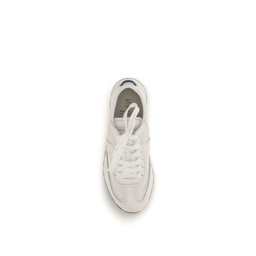 White Calf Leather Bos Taurus Low Top Sneakers