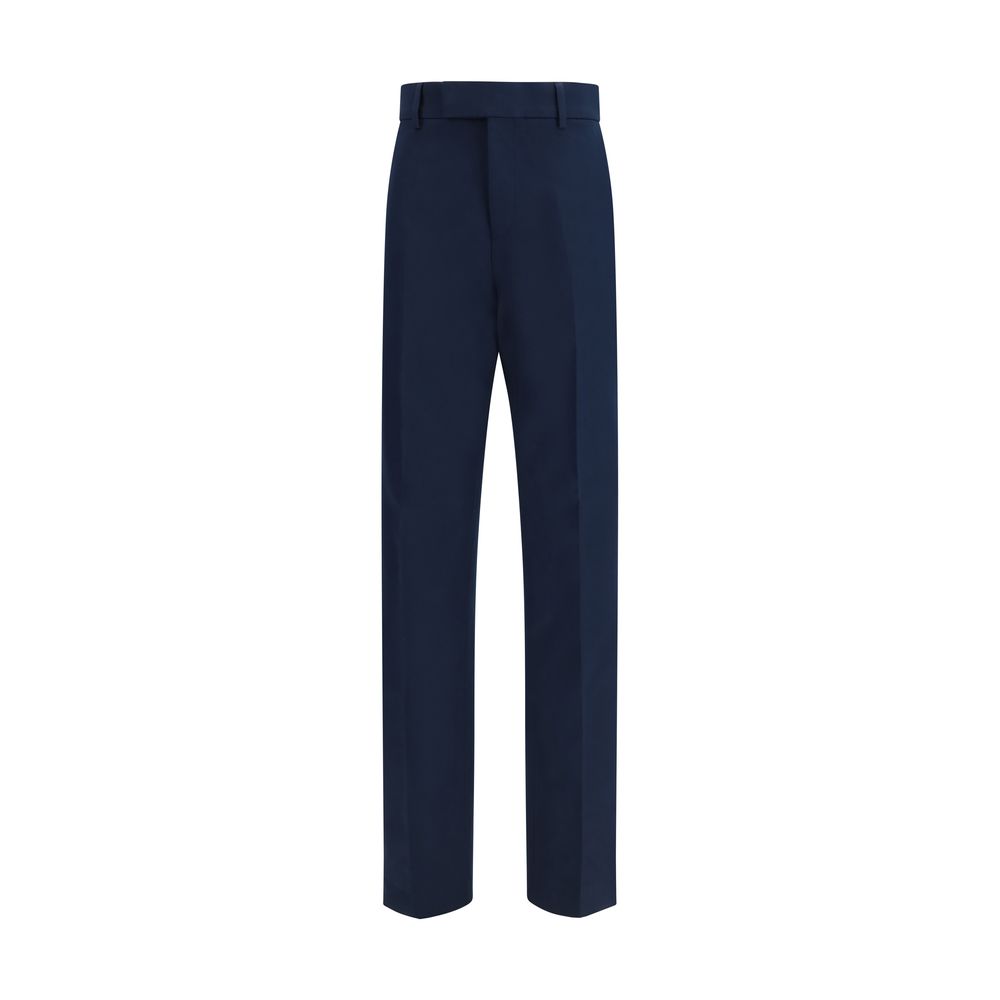 Blue Cotton Chino Pants