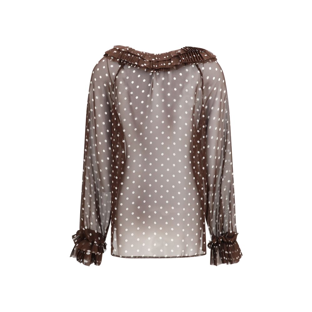 Brown Polyester Pattern Shirt