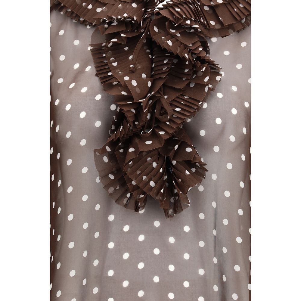 Brown Polyester Pattern Shirt