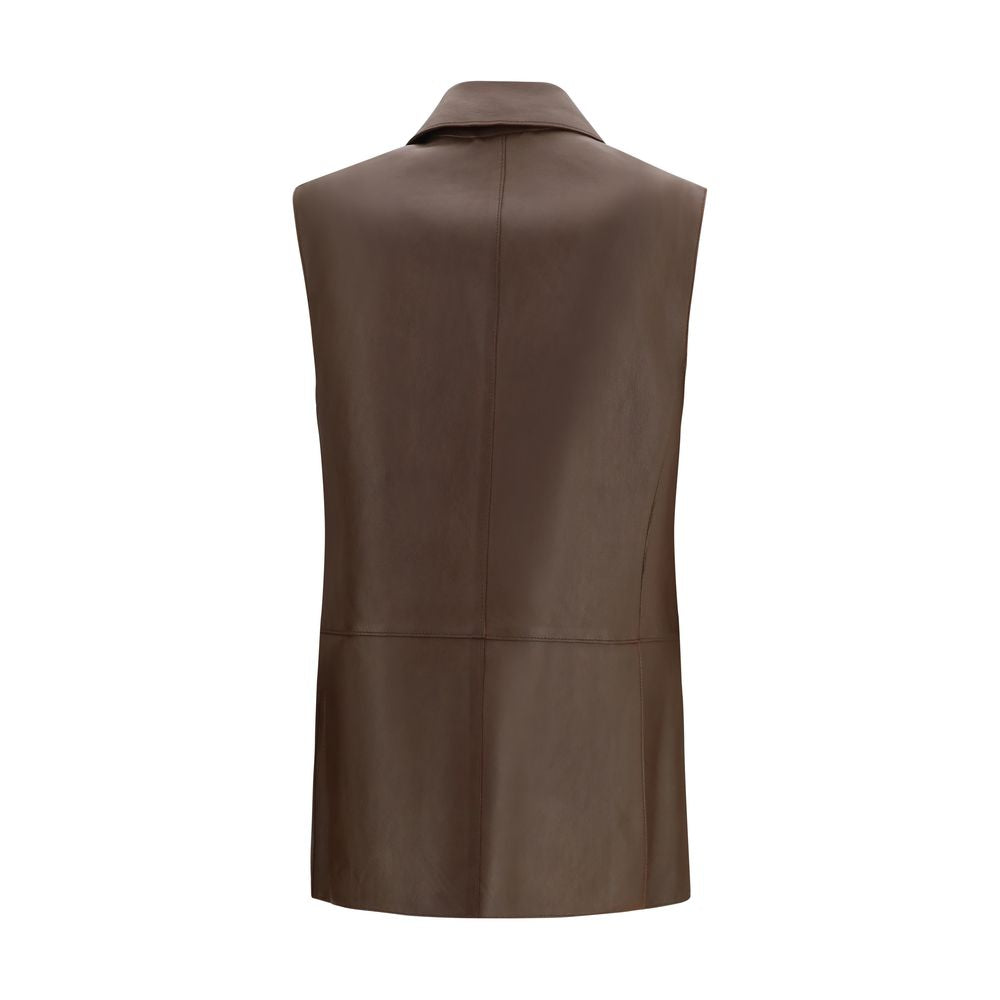 Brown Lamb Ovis Aries Aries Sleveless Jacket