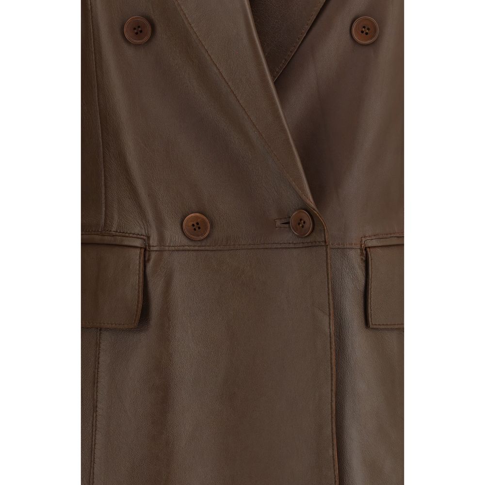 Brown Lamb Ovis Aries Aries Sleveless Jacket