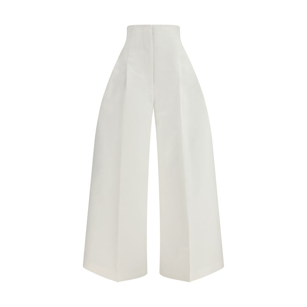 White Cotton Cropped Pants