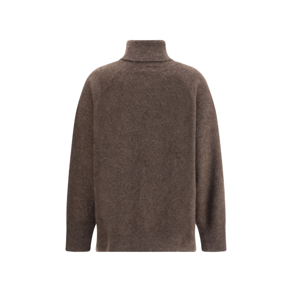 Brown Horsehair Turtleneck