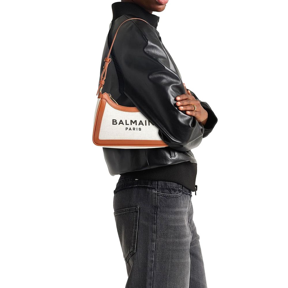 Brown Cotton Shoulder Bag