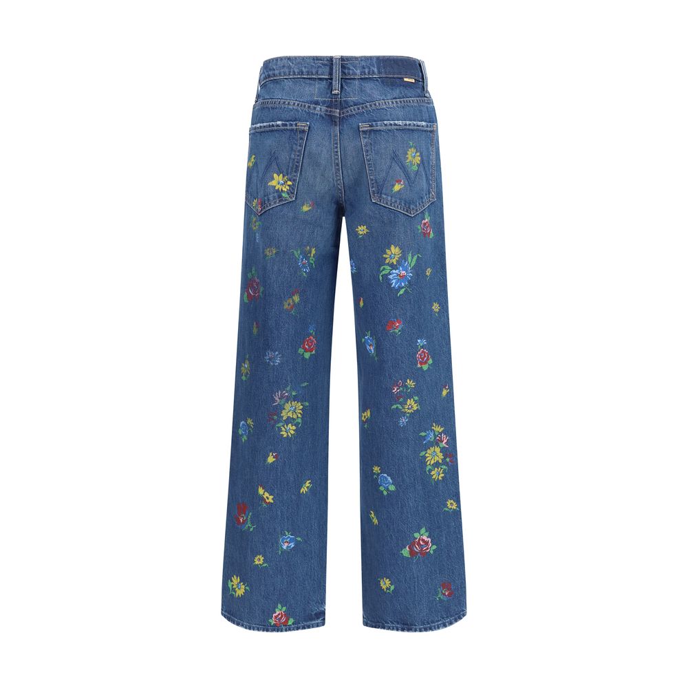 Blue Cotton High-Waisted Jean
