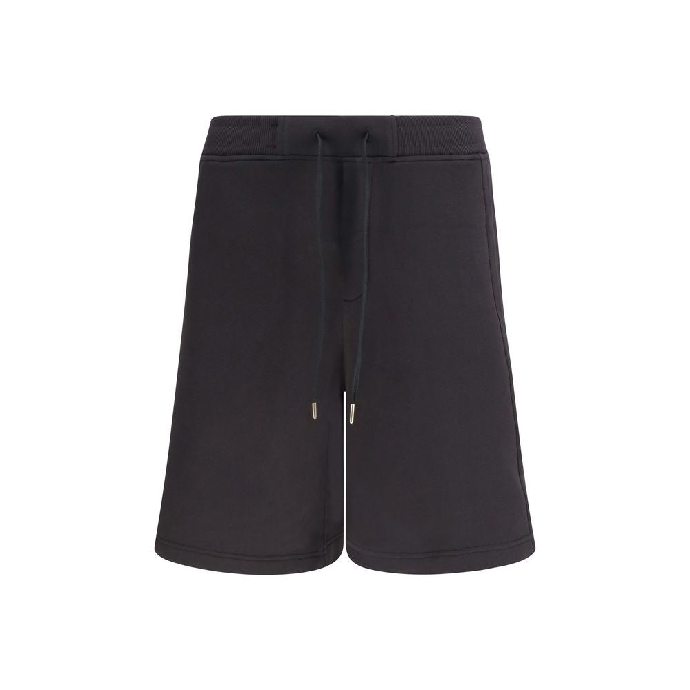 Black Cotton Bermuda Shorts