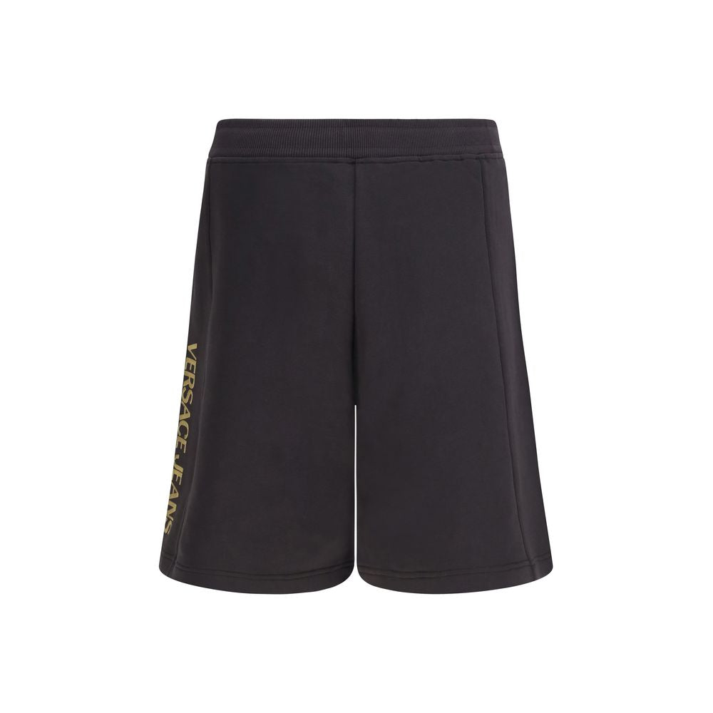 Black Cotton Bermuda Shorts