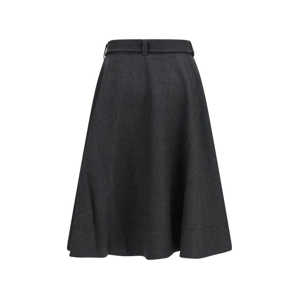 Gray Recycled Polyester Long Skirt