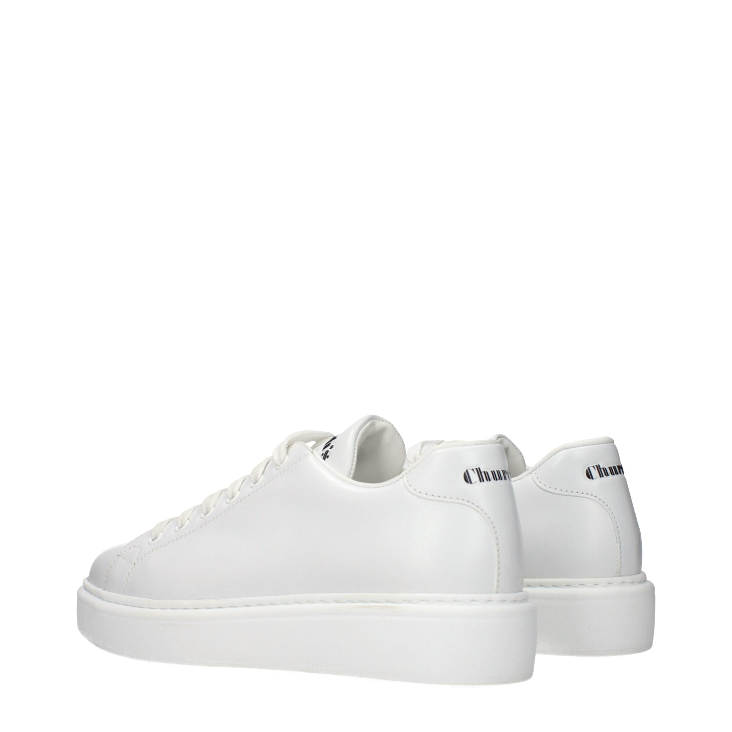White Leather Low Top Sneakers