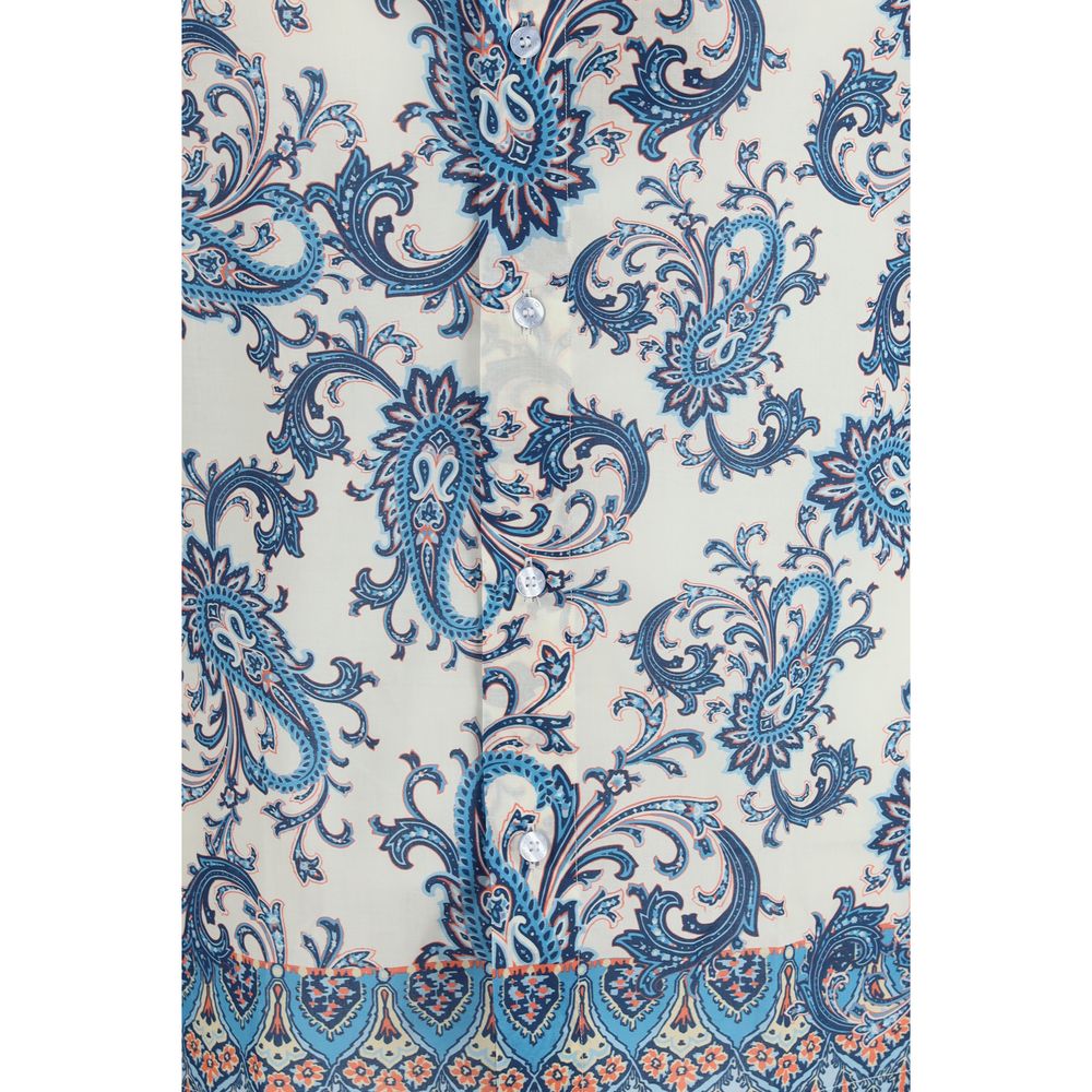 Blue Cotton Pattern Shirt