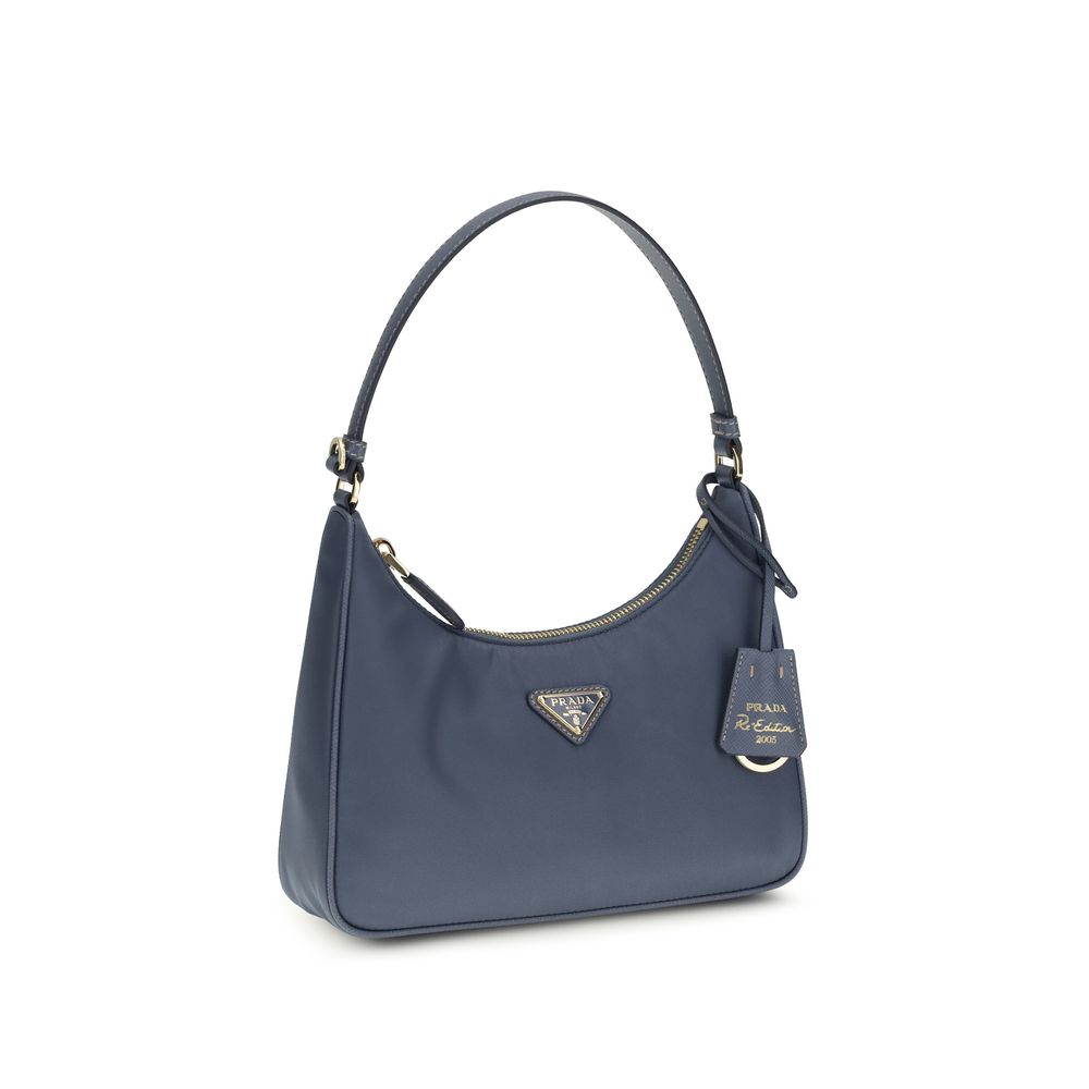 Blue Recycled Polyamide Shoulder Bag