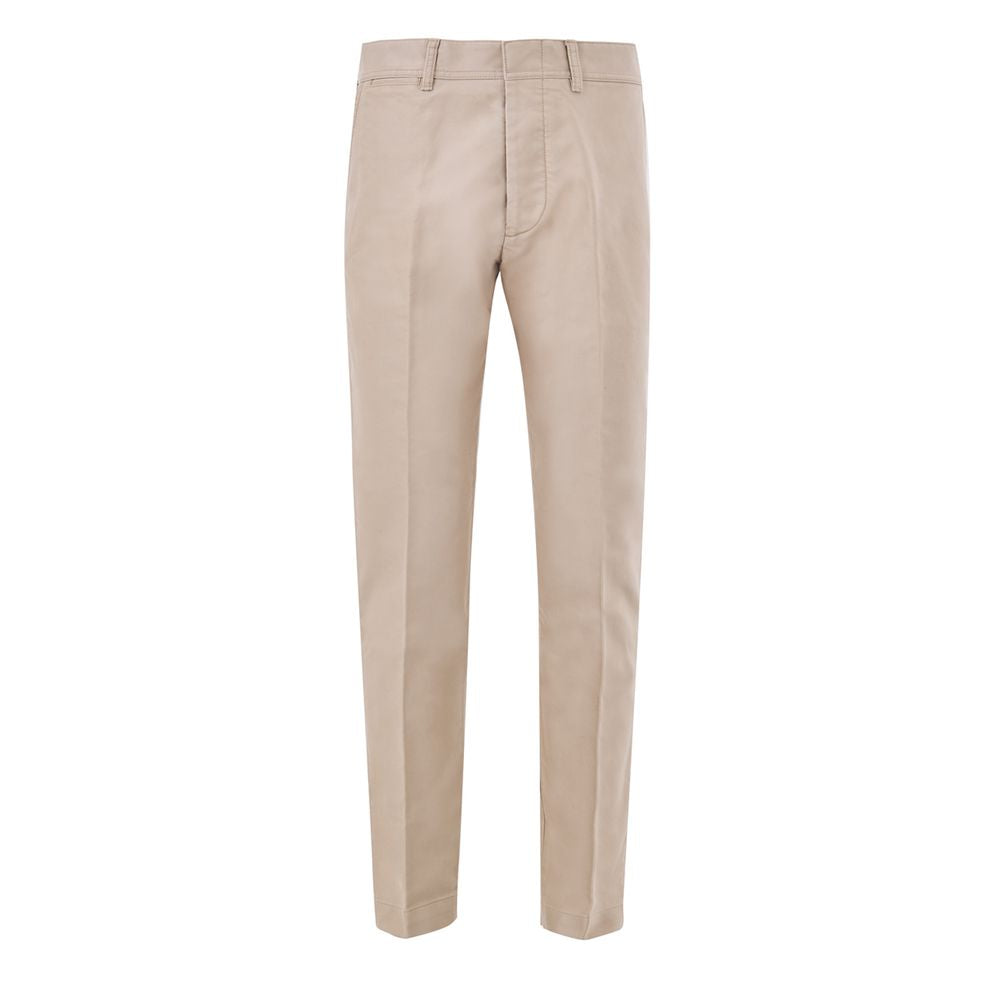 Beige Cotton Chino Pants