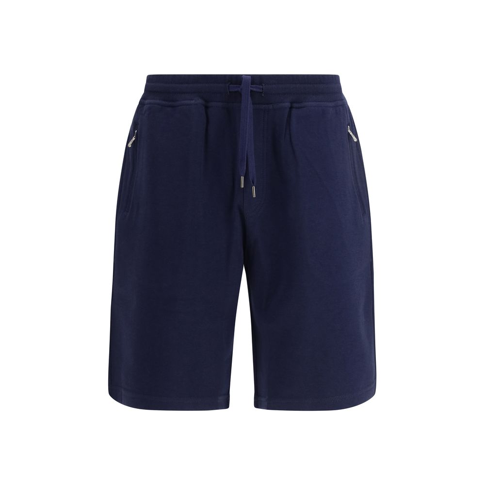 Blue Cotton Bermuda Shorts