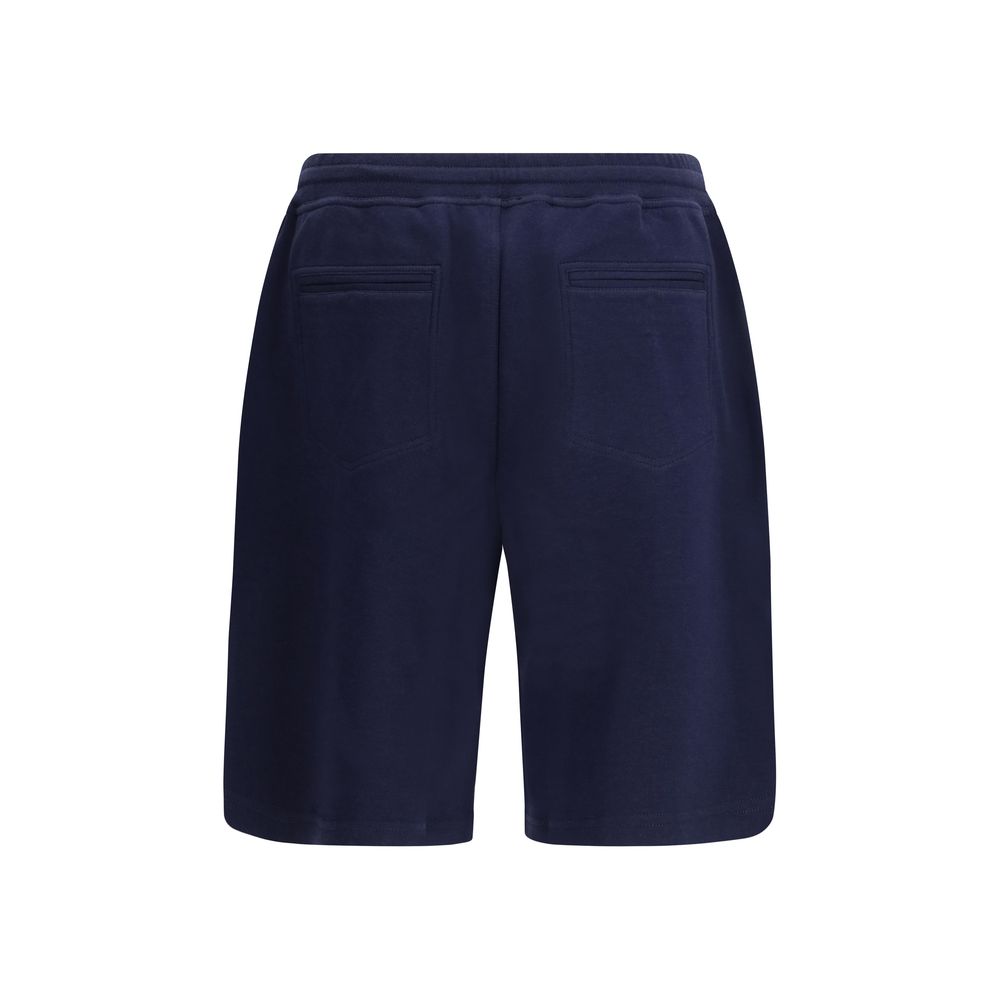 Blue Cotton Bermuda Shorts