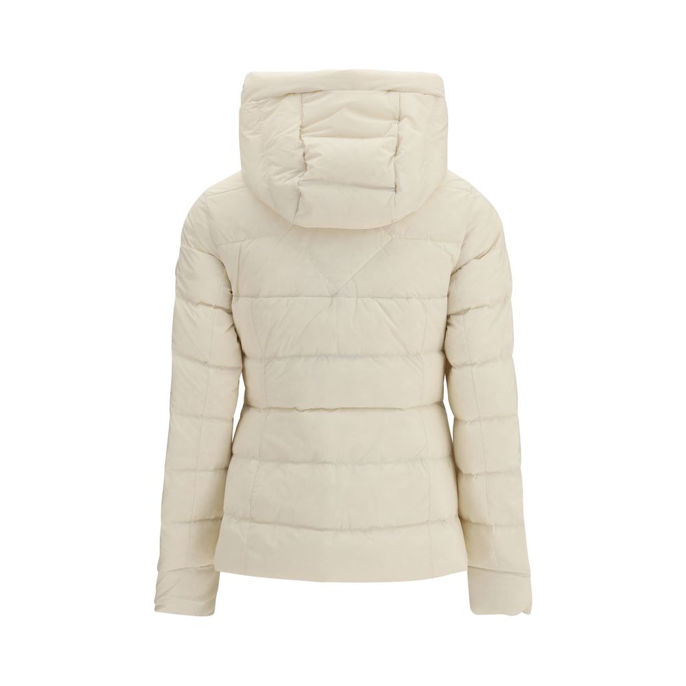 Beige Nylon Full-Length Jacket