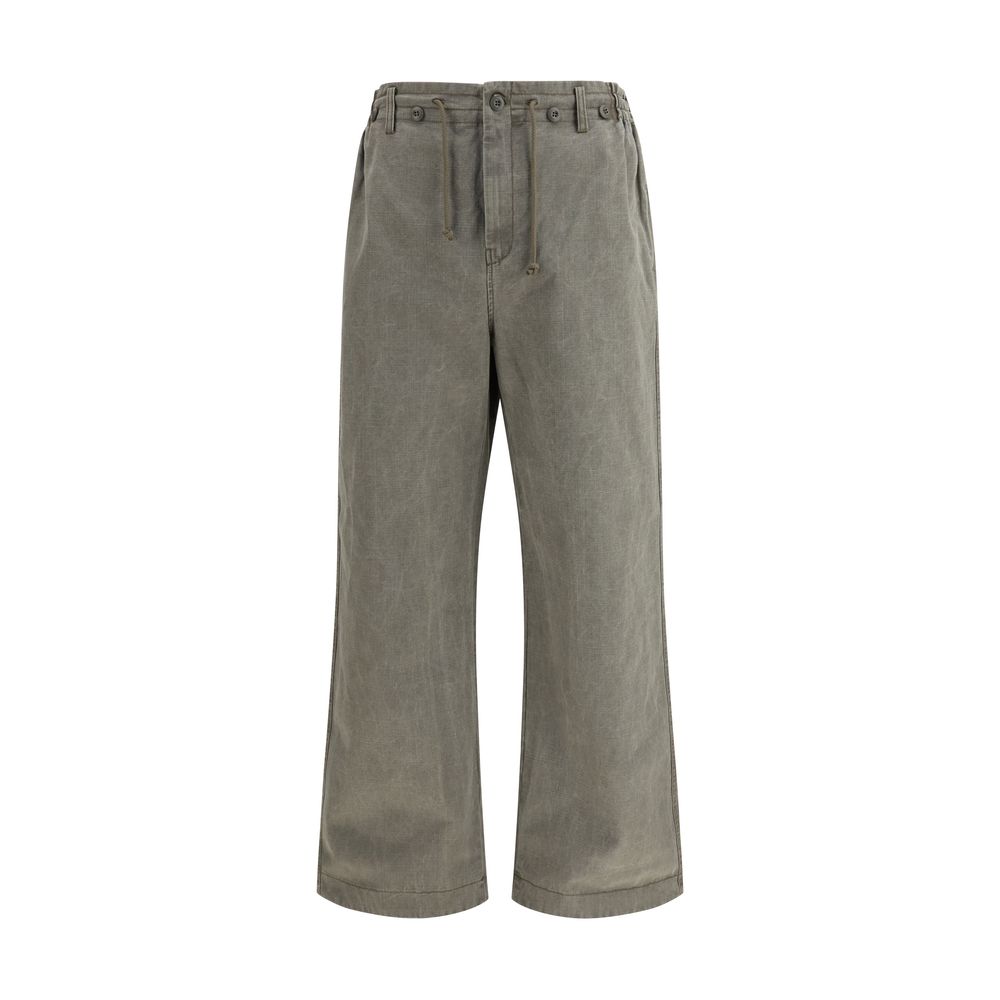 Bicolor Cotton Casual Pants
