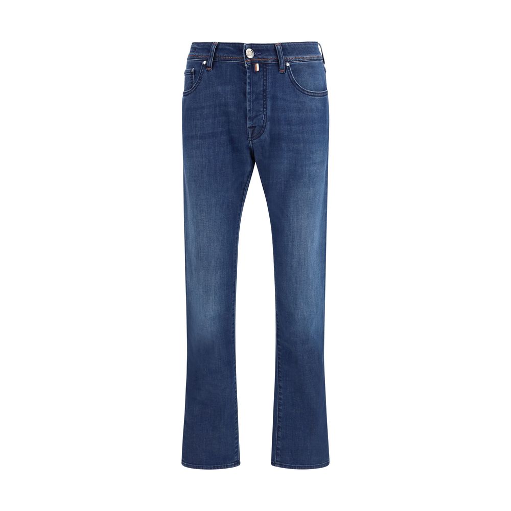 Blue Cotton Slim Fit Jeans