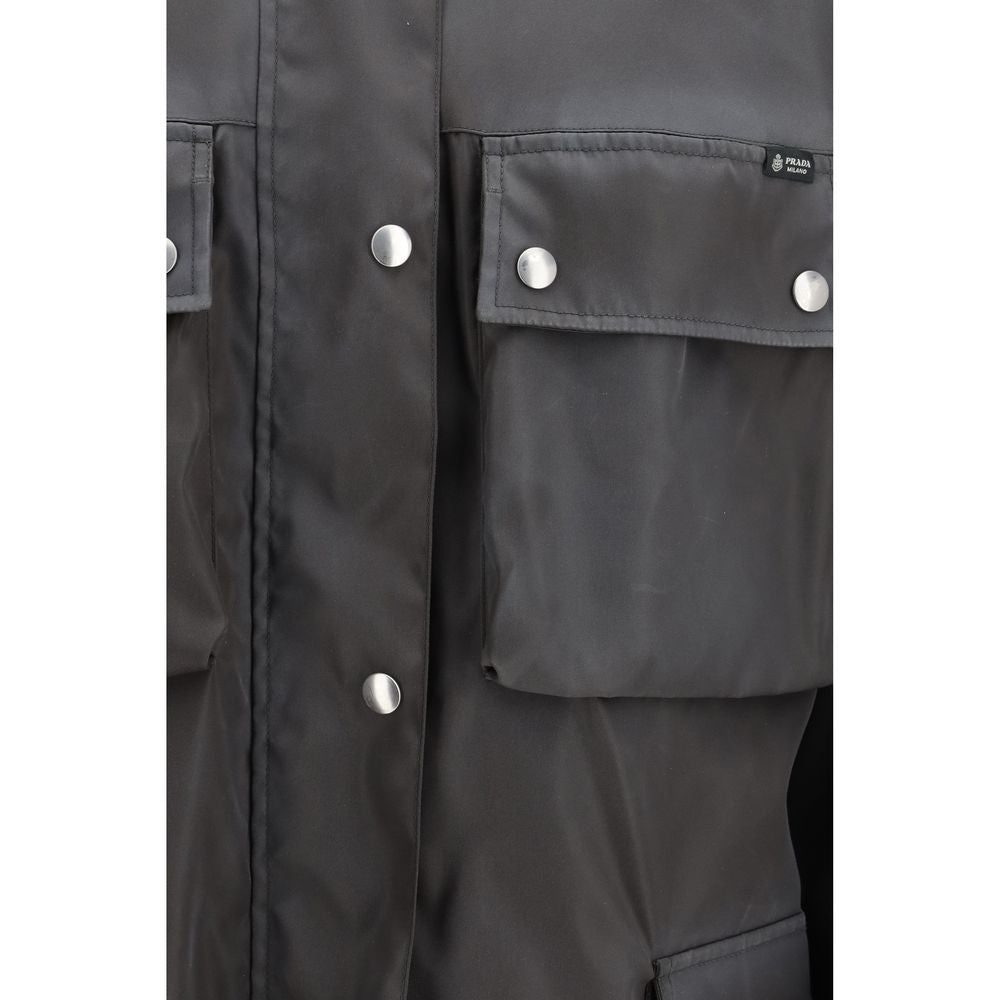 Gray Recycled Polyamide Coat