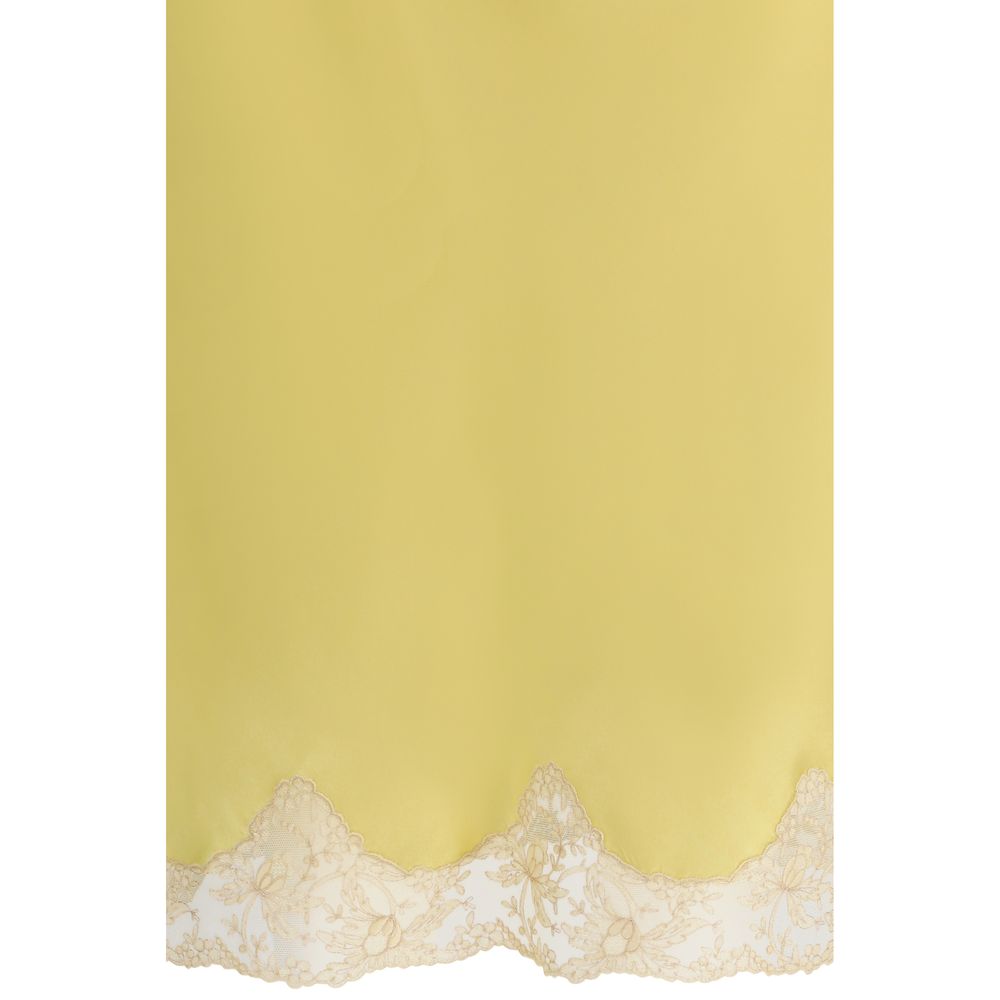 Bicolor Silk Midi Skirt