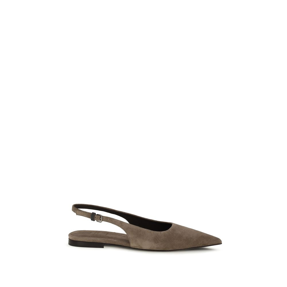 Brown Calf Leather Bos Taurus Ballet Flats