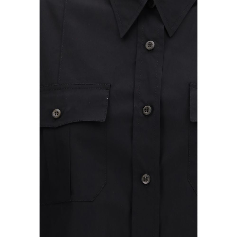 Black Cotton Shortsleeve Shirt