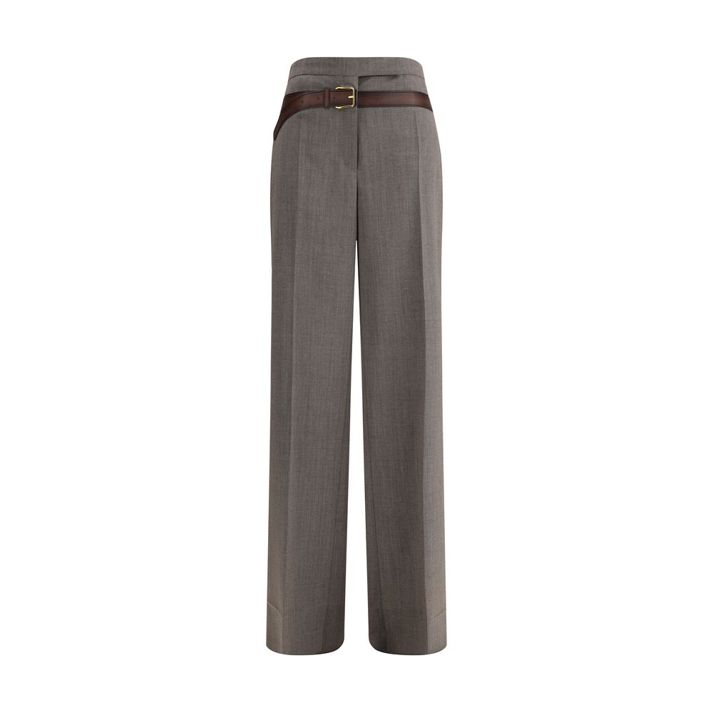 Gray Wool Casual Pants