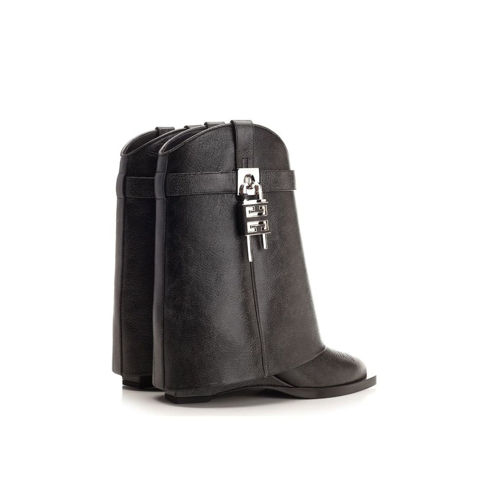 Black Leather Ankle Boots