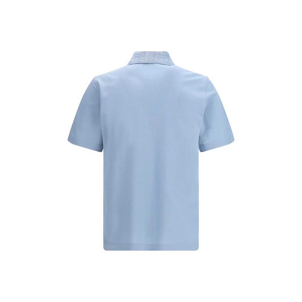 Blue Cotton Polo Shirt