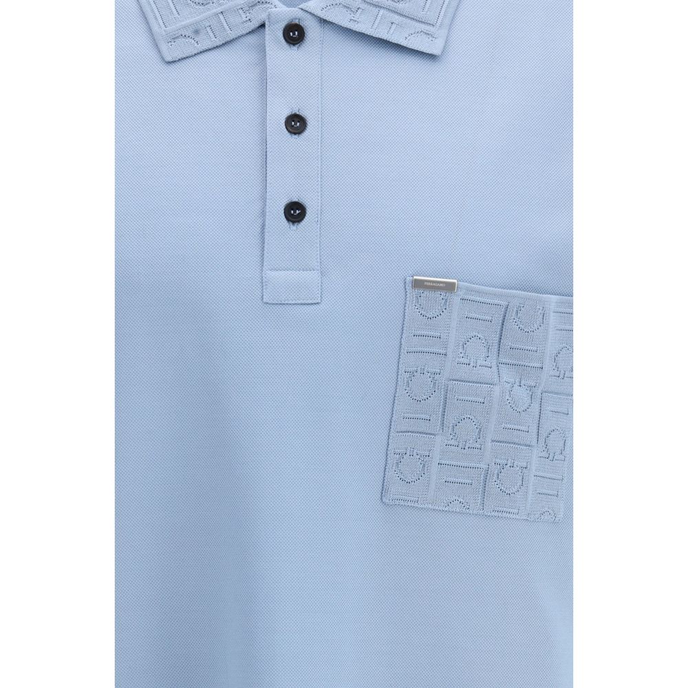 Blue Cotton Polo Shirt