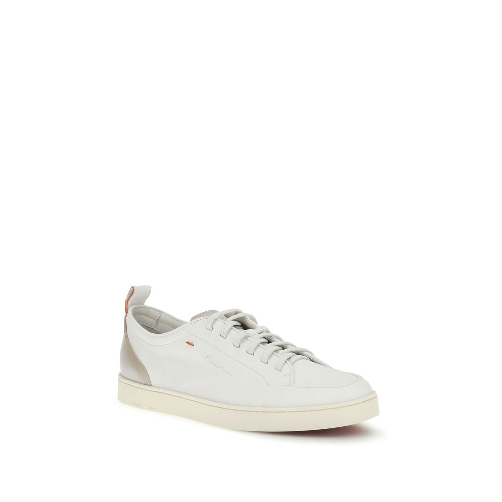 White Calf Leather Bos Taurus Low Top Sneakers